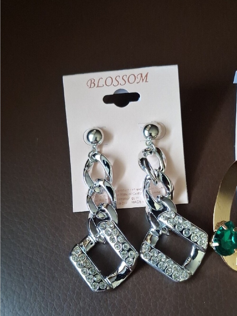 Blossom Silver-Tone Crystal Chain Drop Earrings